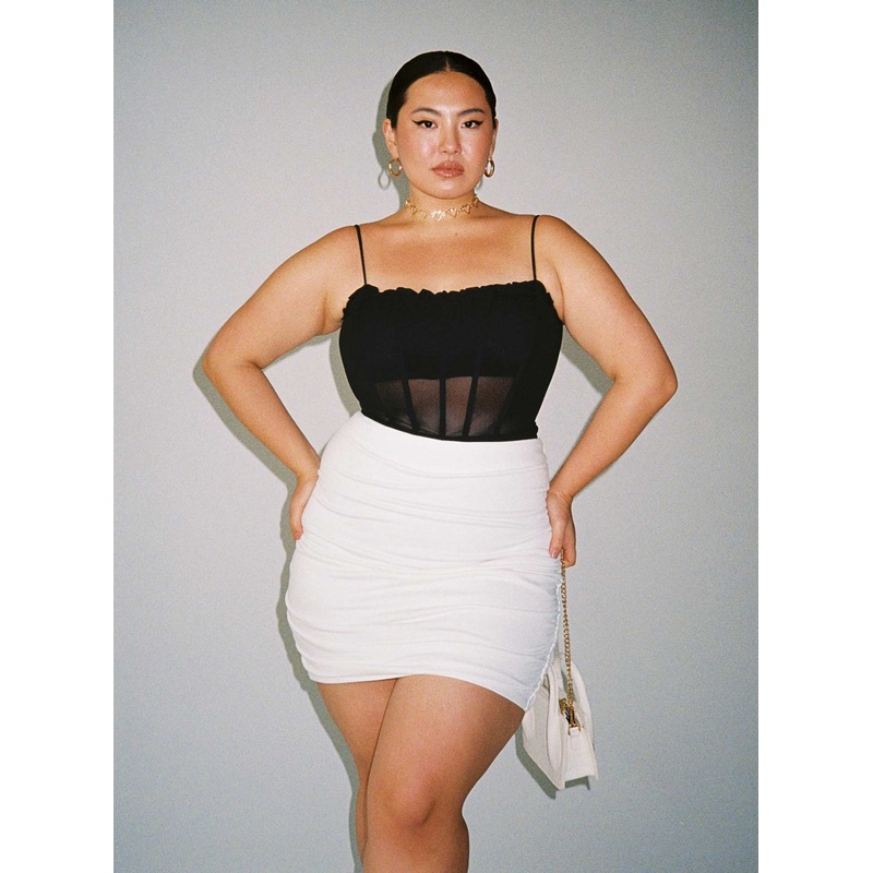 Benji Mini Skirt White Curve