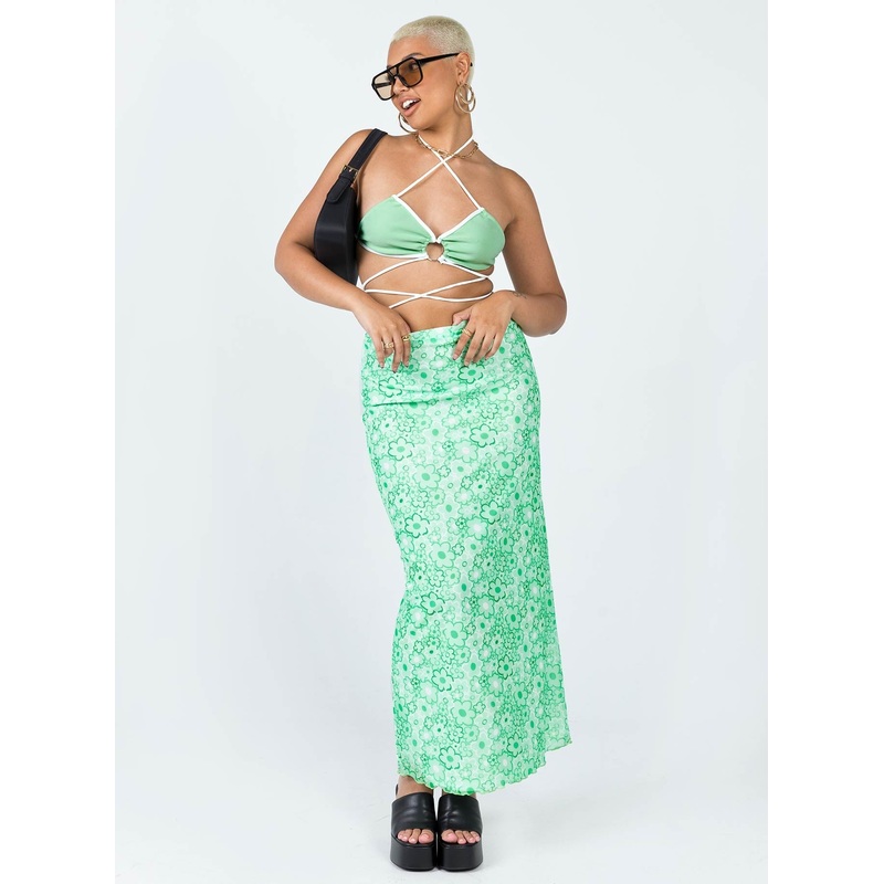 Caspian Midi Skirt Green