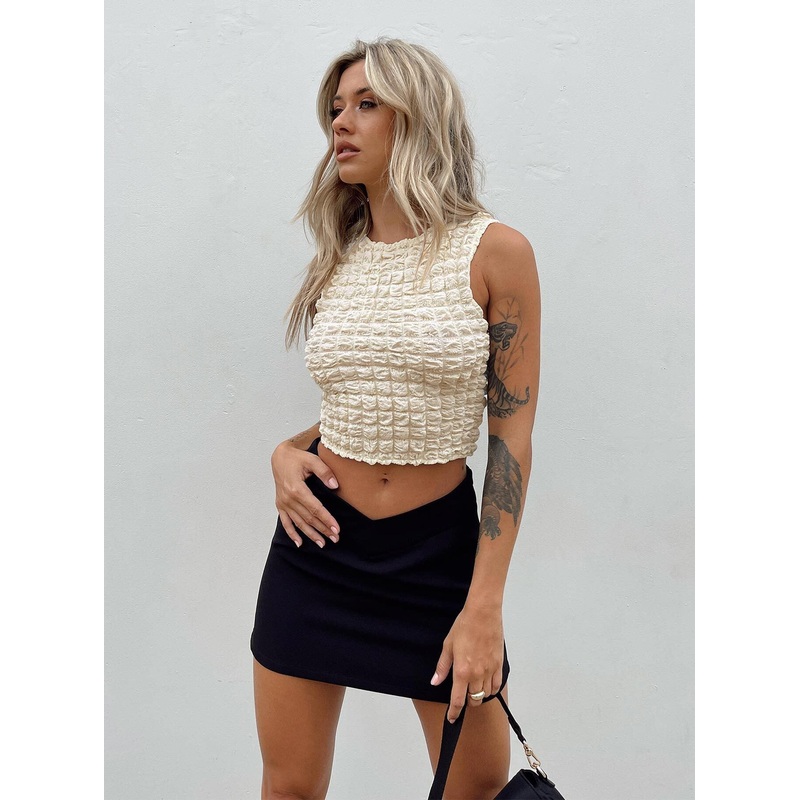 Easton V Front Mini Skirt Black