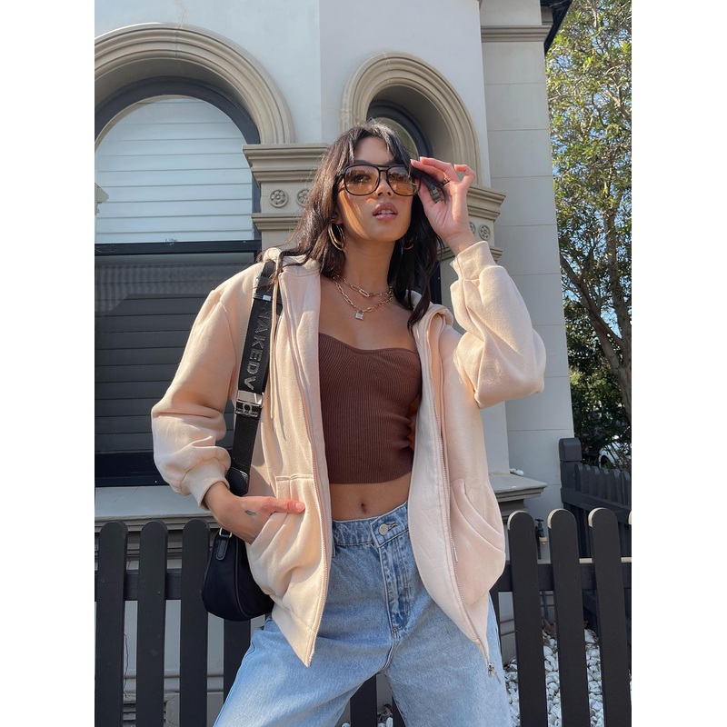 Florida  Zip Up Sweatshirt Cream