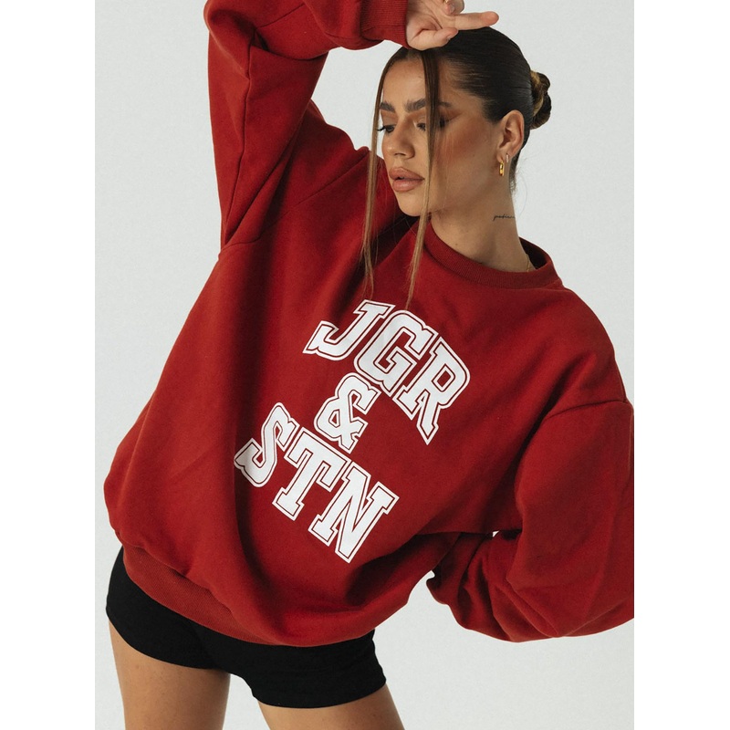 J&S Oversized Sweatshirt Red