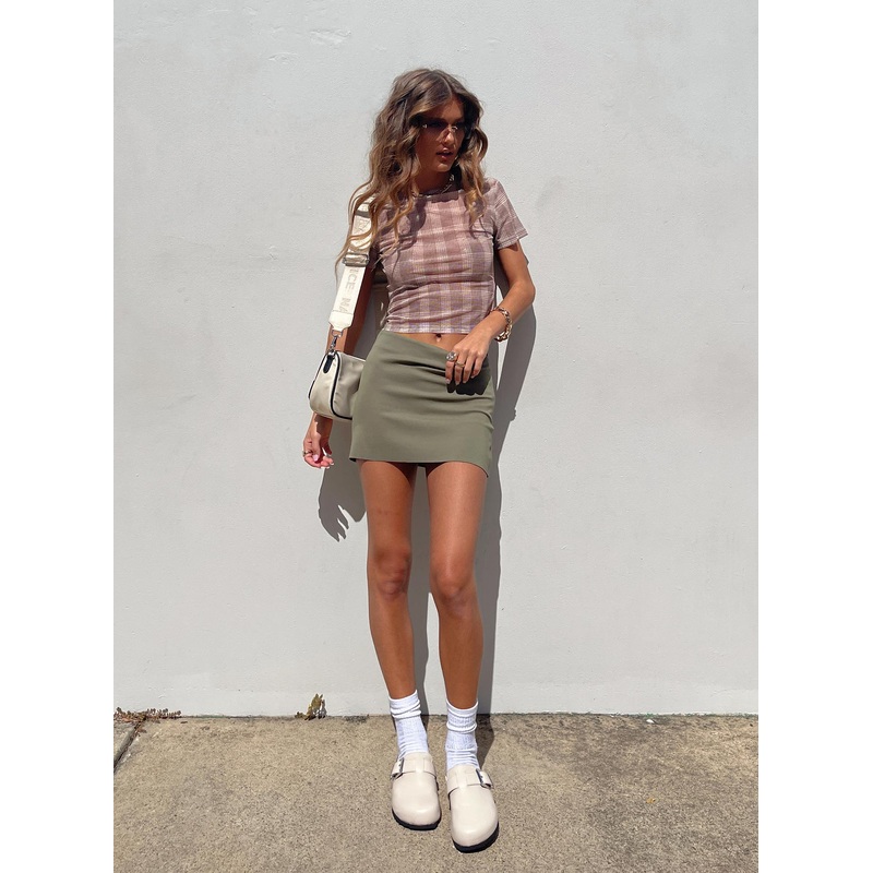 Karley Low Waist Mini Skirt Green
