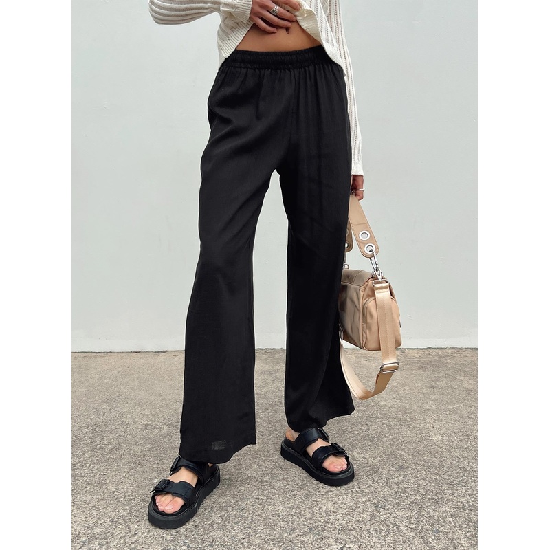 Louis Linen Blend Pants Black