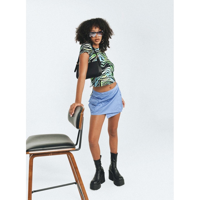 Motel Zephyr Skirt Cotton Drill Blue