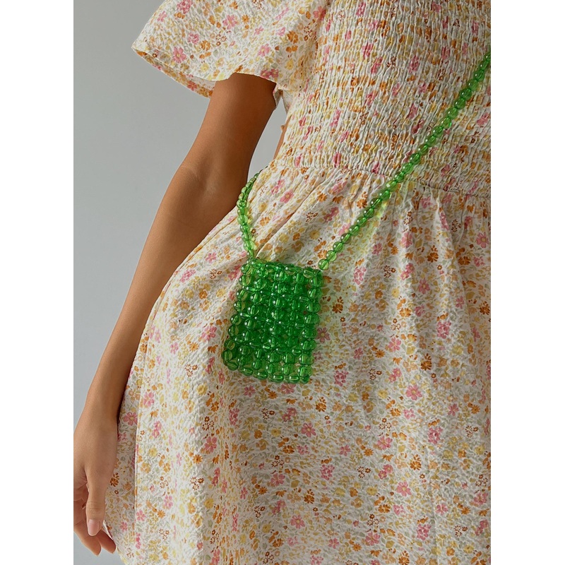 Petrie Beaded Crossbody Bag Green