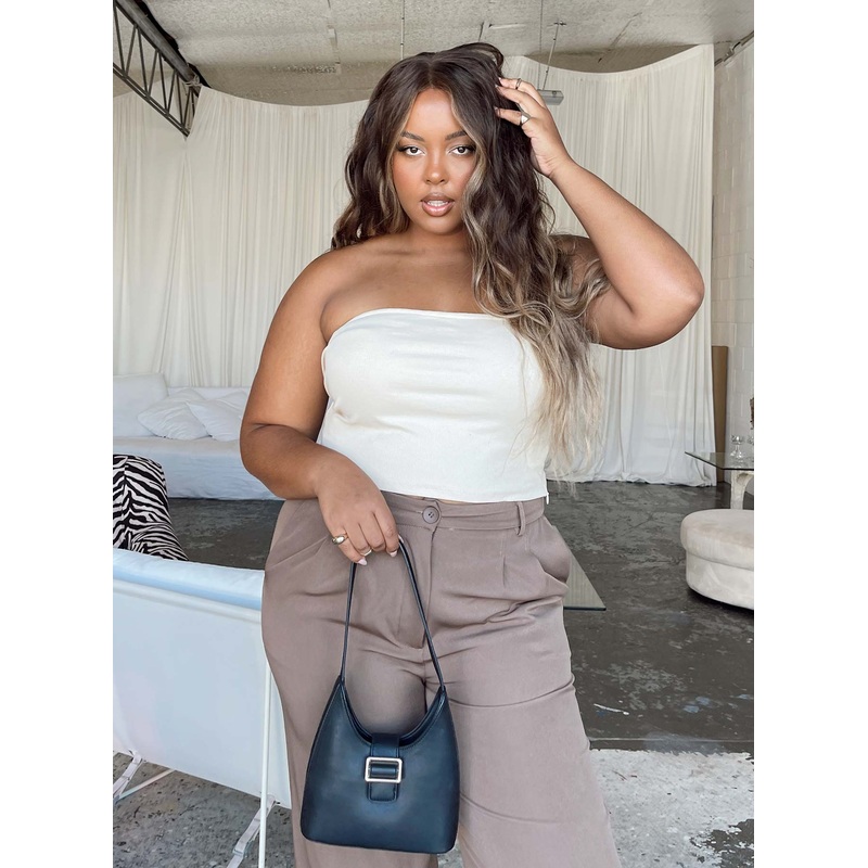 Rosehill Strapless Top Beige Curve