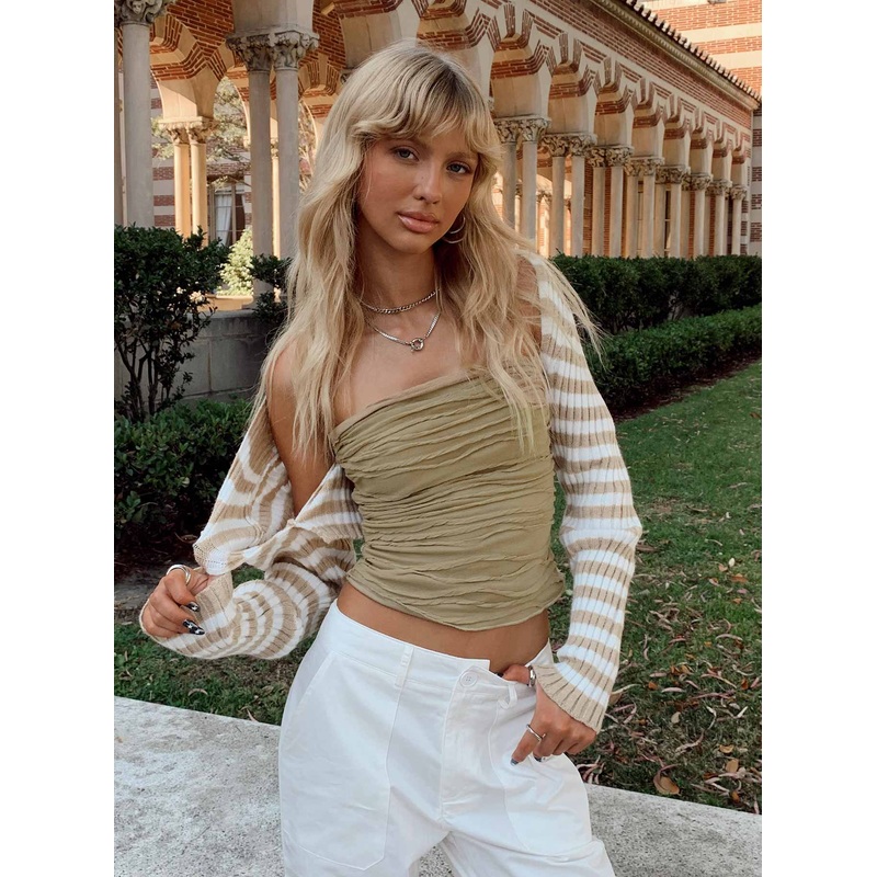 Cecile Strapless Top Mushroom