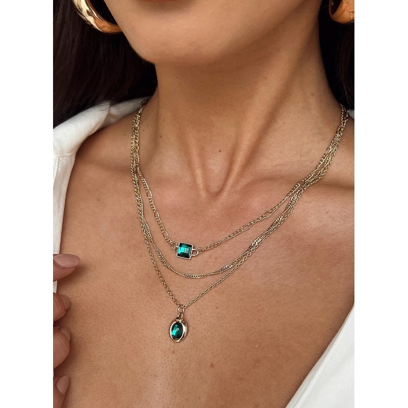 Daya Necklace Gold / Green