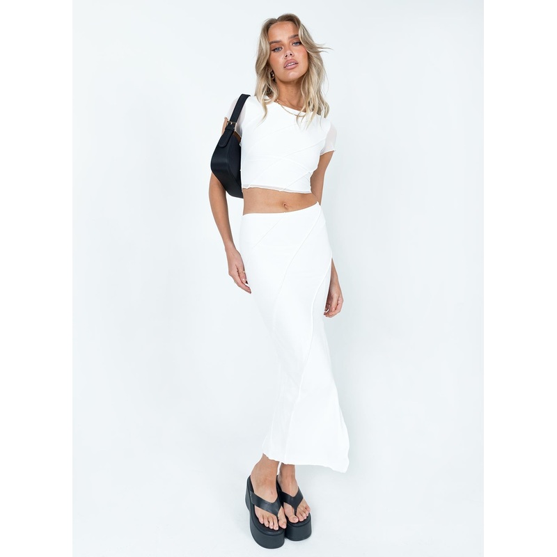 Erika Midi Skirt White