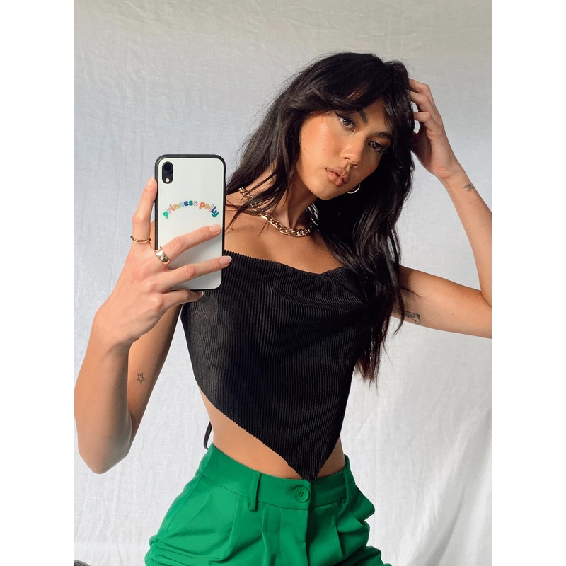 Julia Plisse Top Black