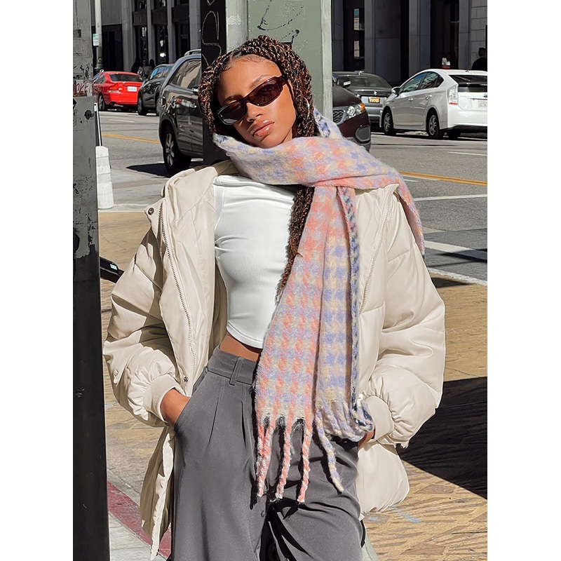 Maizie Houndstooth Scarf Pink Multi