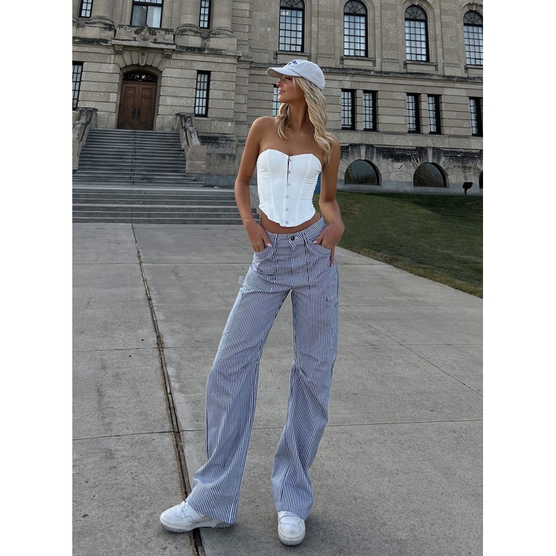 Miami Vice Pants Navy Pinstripe