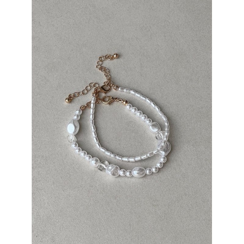 Petra Pearl Bracelet Set Gold / White