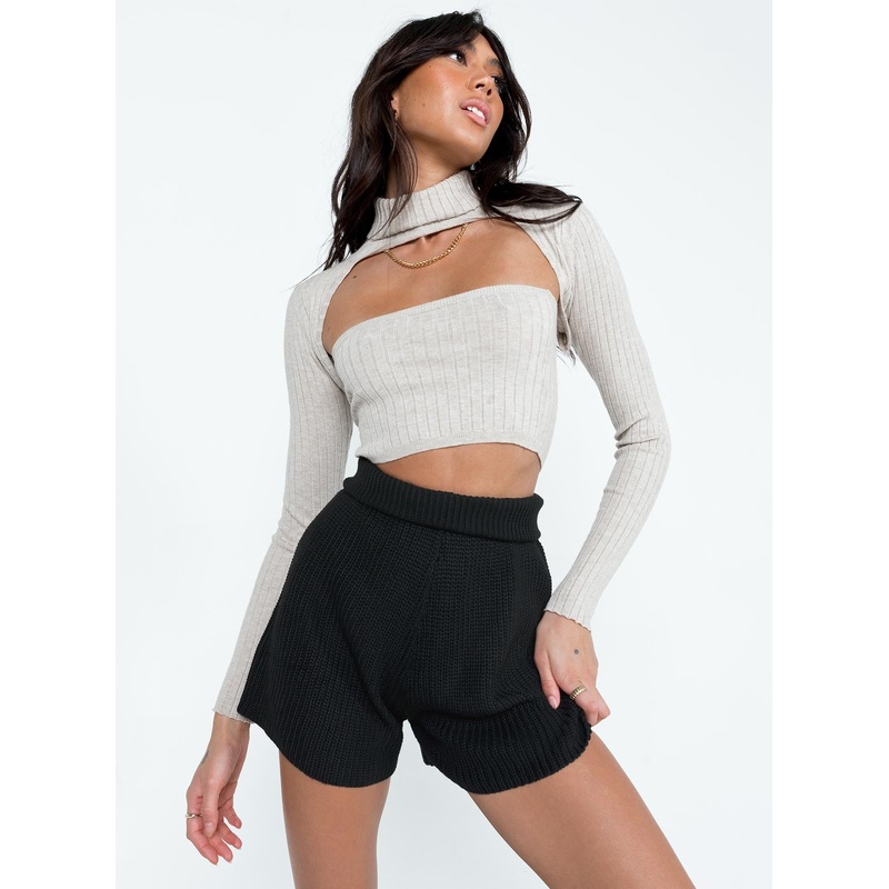 Rosie Knit Shorts Black