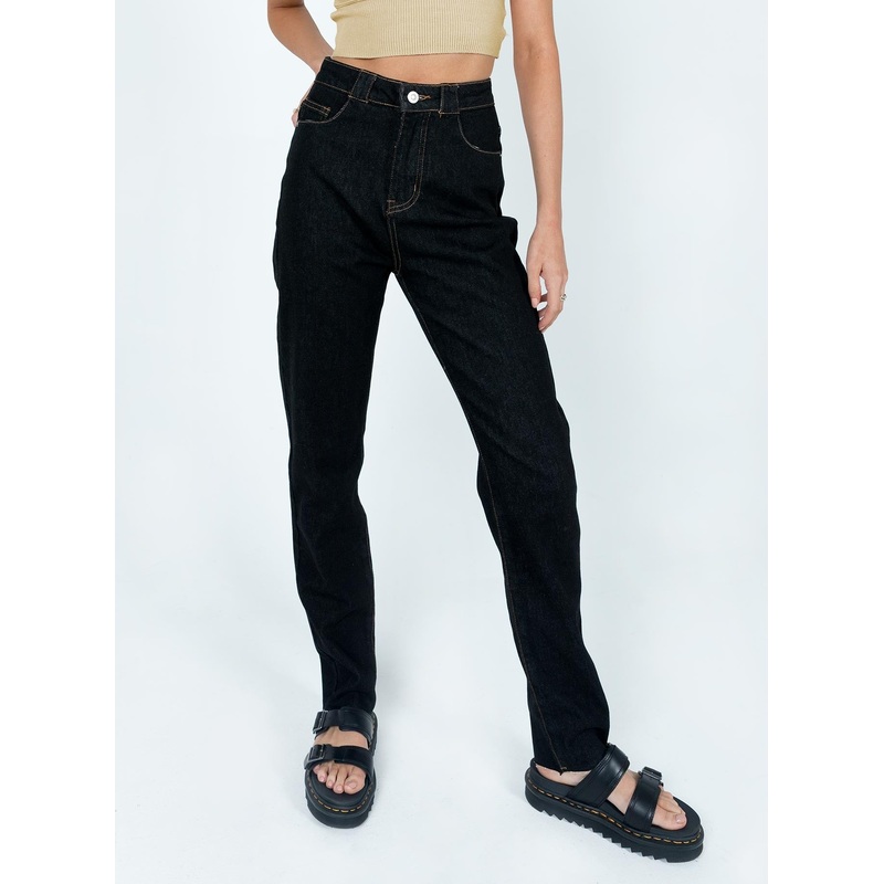 The Breanne 70s High Rise Jean Black