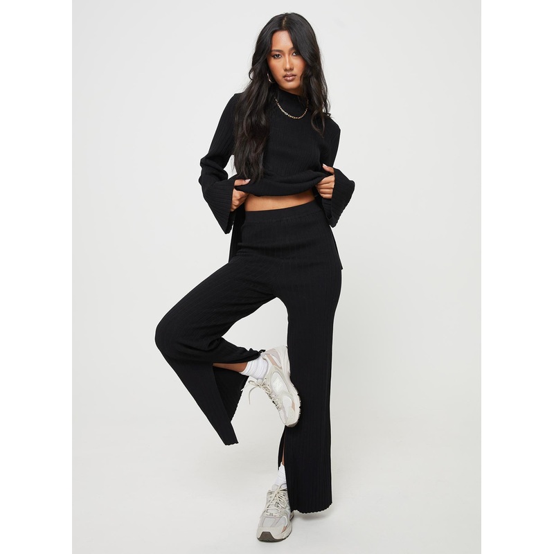 Allen Ribbed Pants Black
