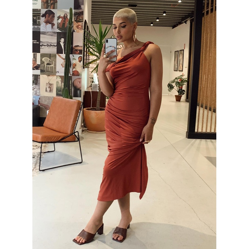 Danyon Midi Dress Burgundy