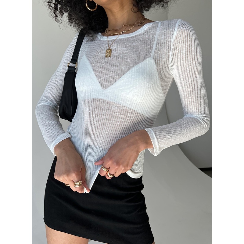 Everette Long Sleeve Top White