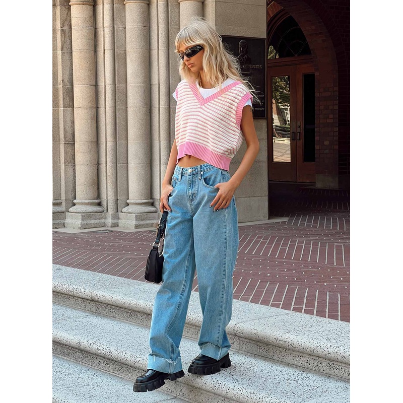 Ollie Straight Leg Jean Mid Wash Denim