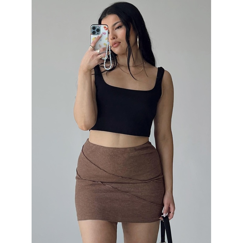 Oscar Mini Skirt Brown