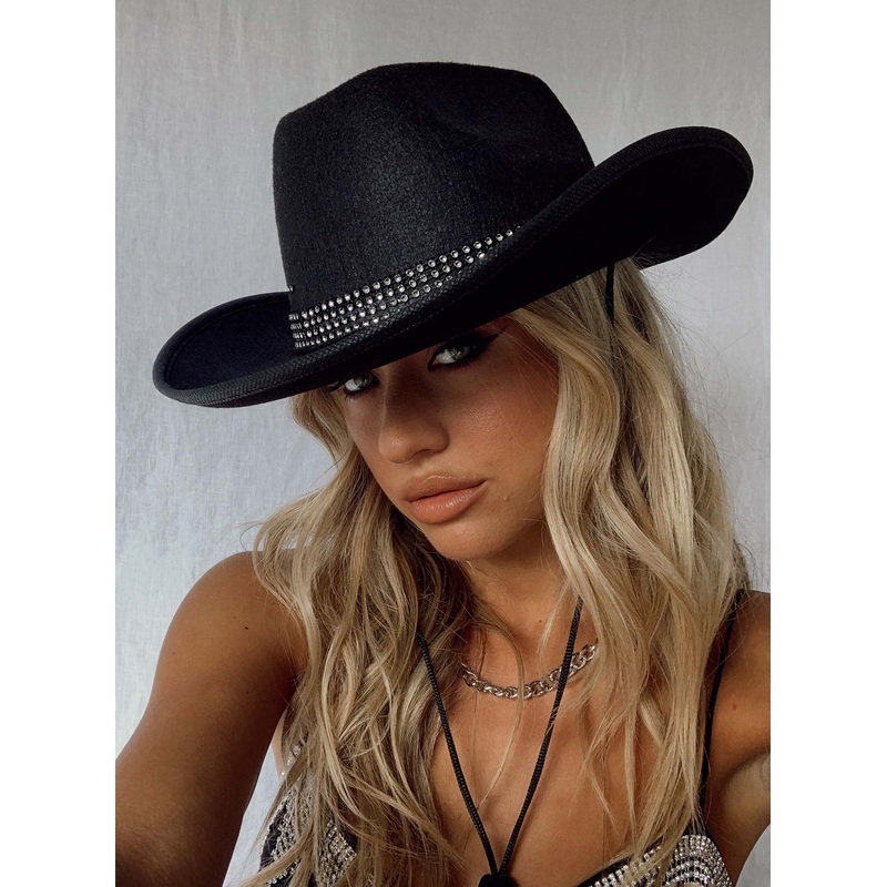 Rissell Rhinestone Cowboy Hat Black