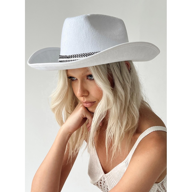 Rissell Rhinestone Cowboy Hat White