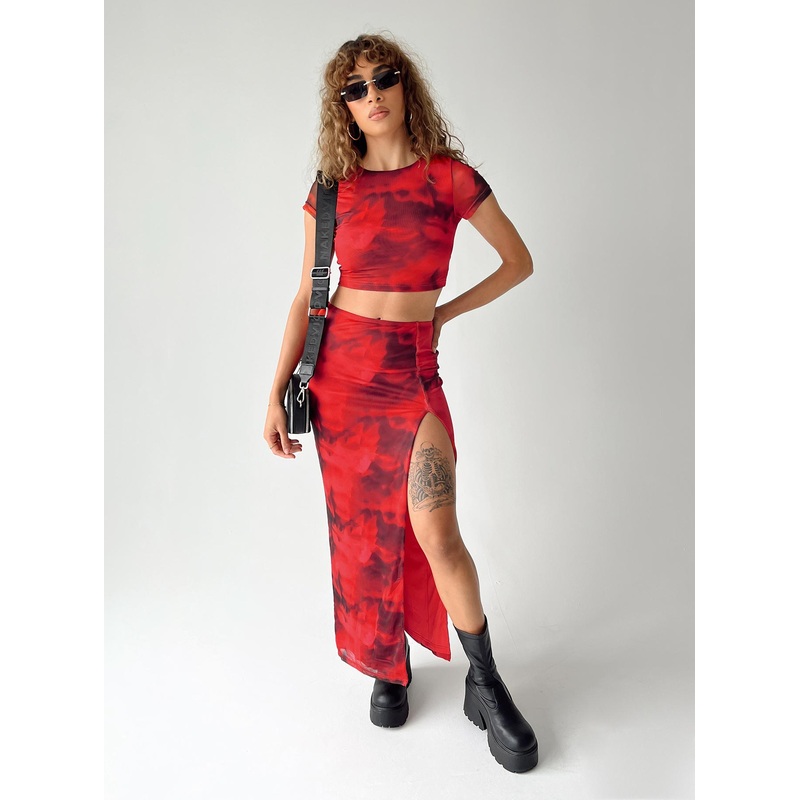 Rosie Mesh Set Red Multi