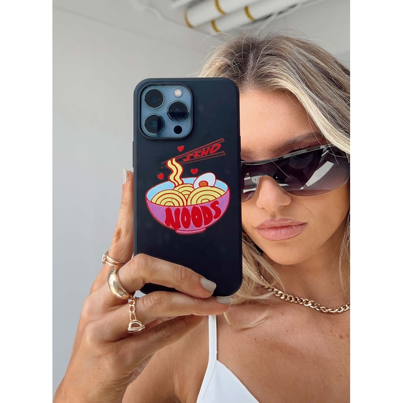 Send Noods iPhone Case Black