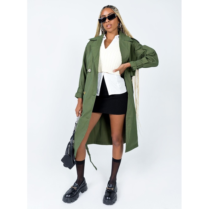 The Seb Trench Coat Green