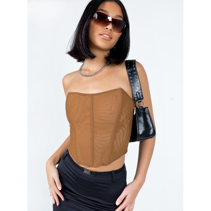 Azriel Strapless Bustier Beige