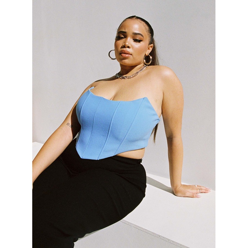 Carlie Top Blue Curve