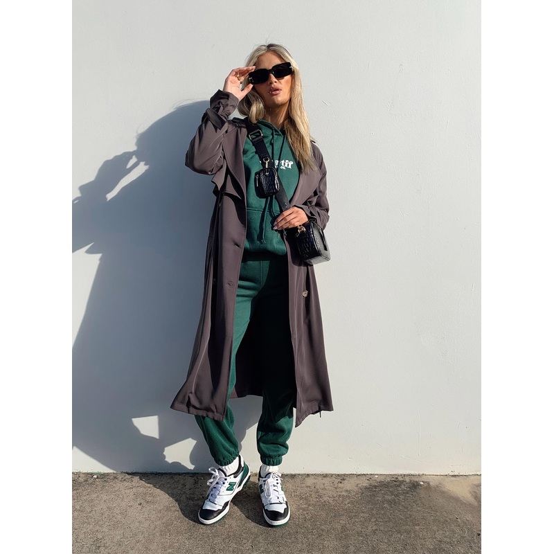 Cassie Trench Coat Slate Grey