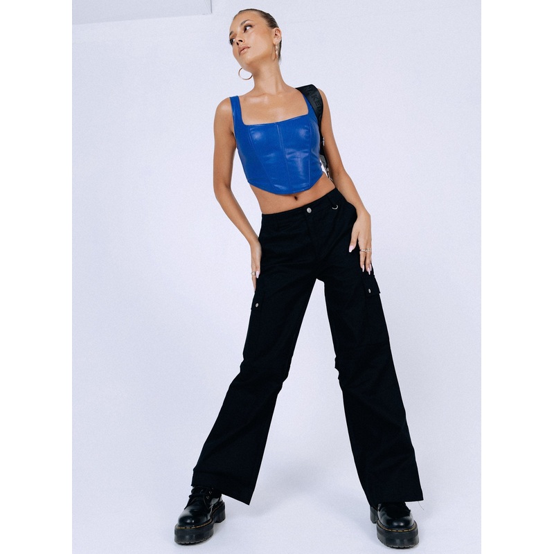 Fallout Mid Rise Cargo Pants Black