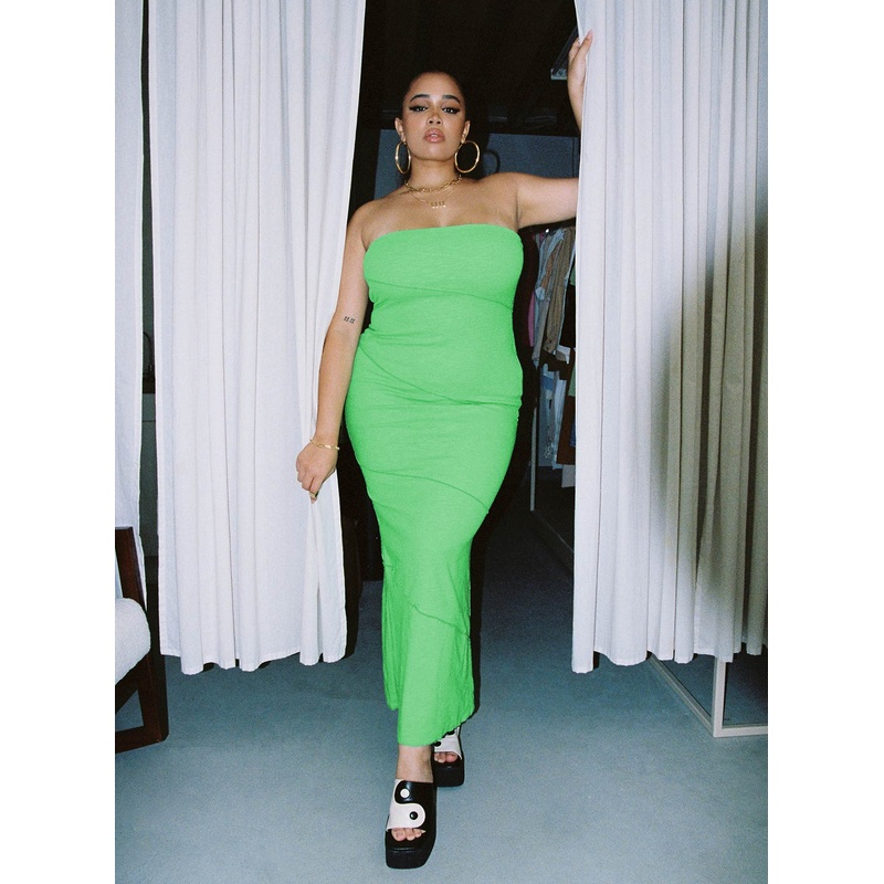 Oscar Midi Dress Green Curve