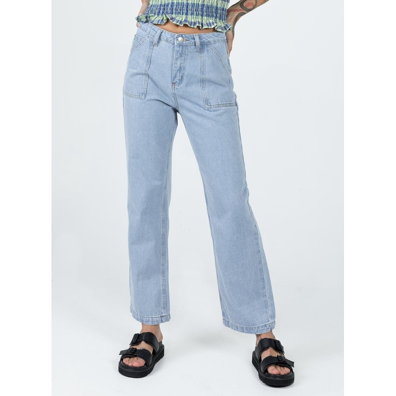 Effie Cargo Staight Leg Jean Denim