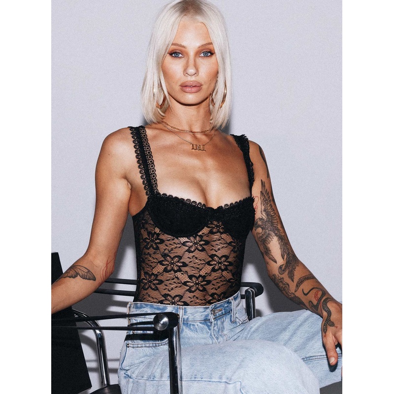 Garano Lace Bodysuit Black
