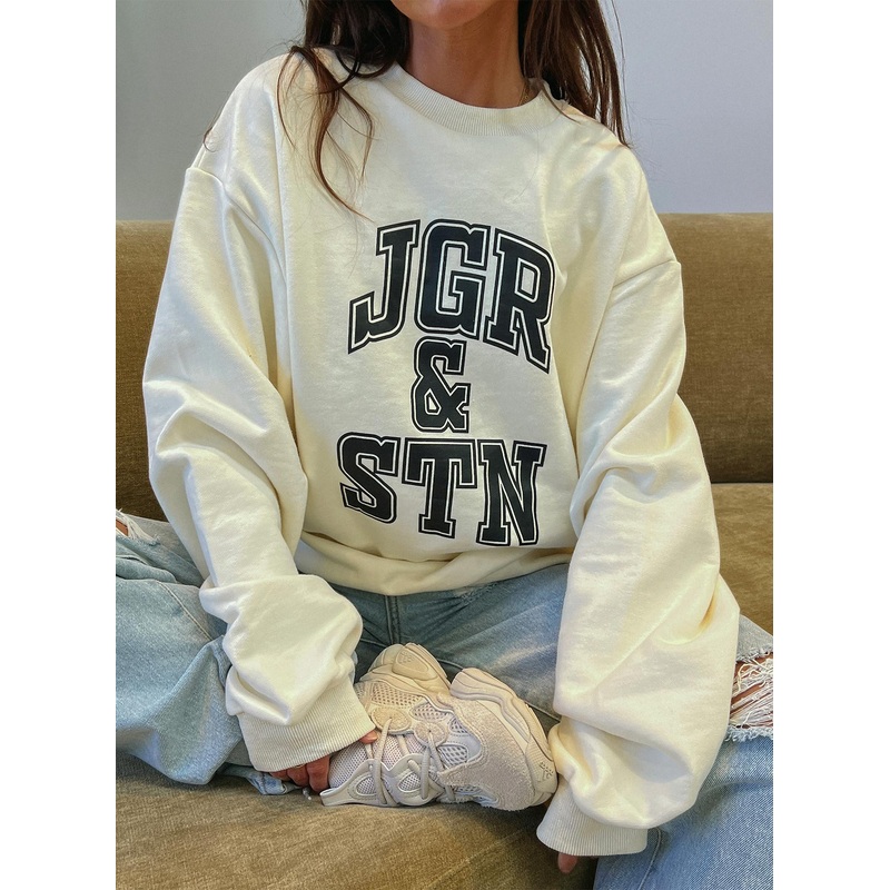 JGR & STN Oversized Sweatshirt Vanilla/Black