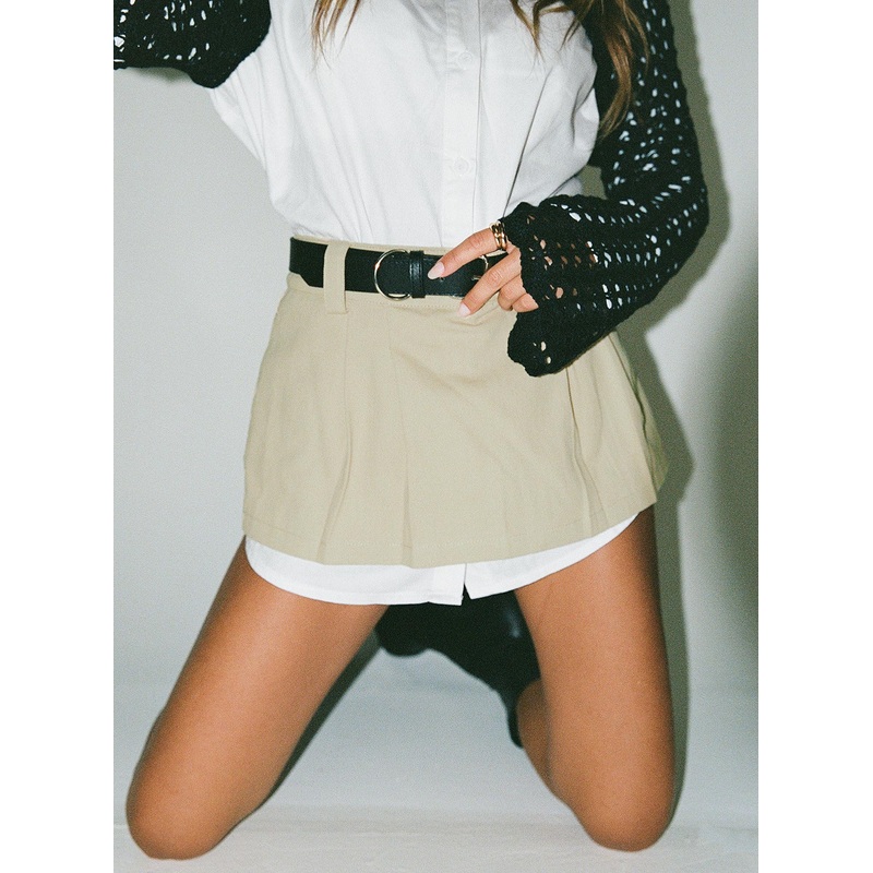 Leon Cargo Mini Skirt Beige