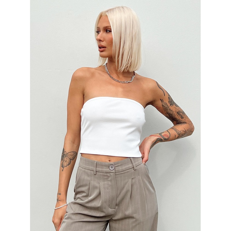 Rosehill Strapless Top White