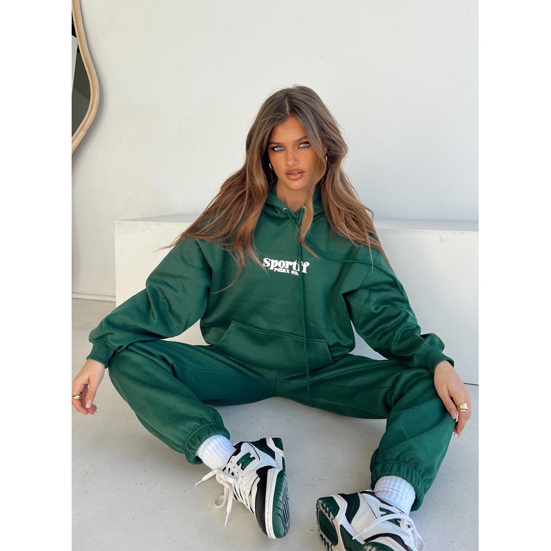 Sportif Hoodie Sweatshirt Forest Green