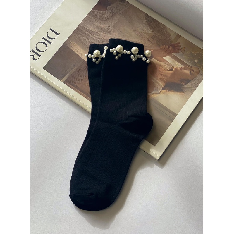 Tani Ruffle Socks Black