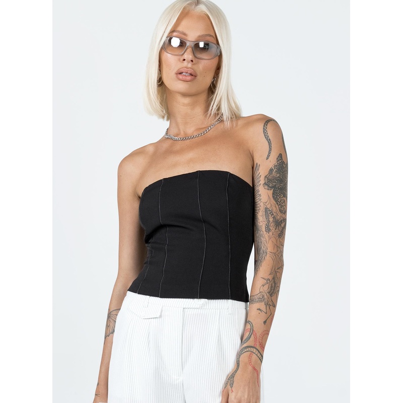 Taron Strapless Top Black