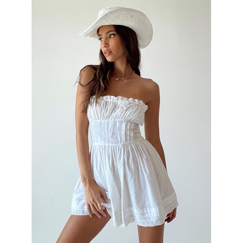 VIP Strapless Romper White