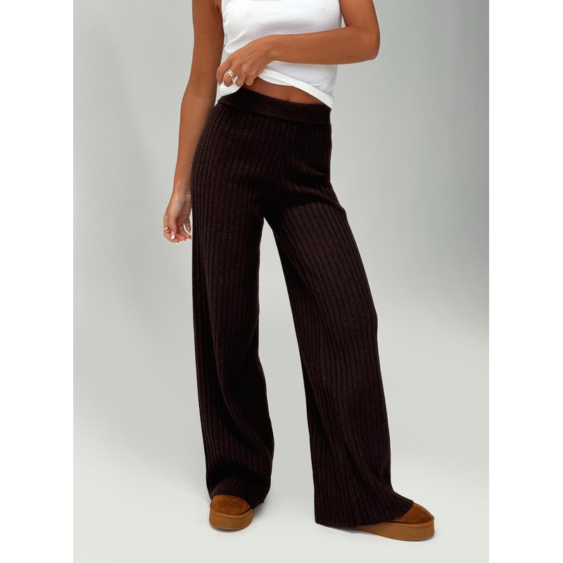 Montana Knit Pants Chocolate Brown