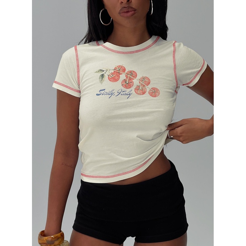 Siciliy Graphic Top Cream