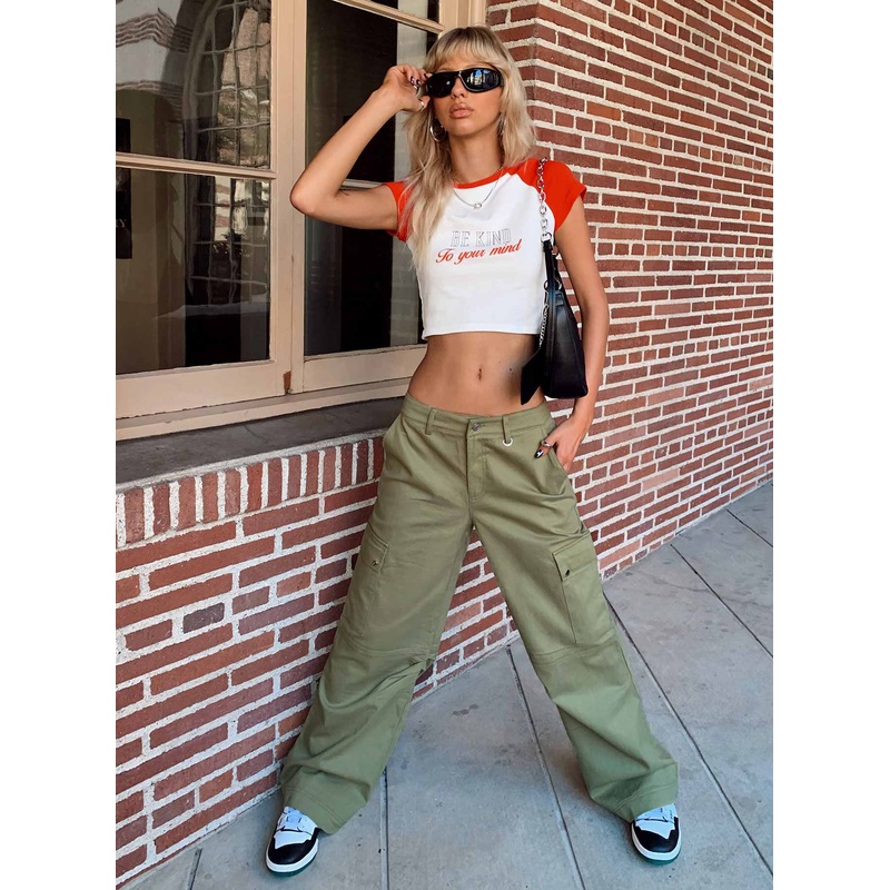 Fallout Mid Rise Cargo Pants Green