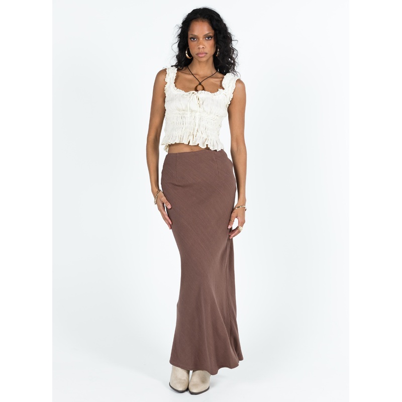 Jodie Maxi Skirt Brown
