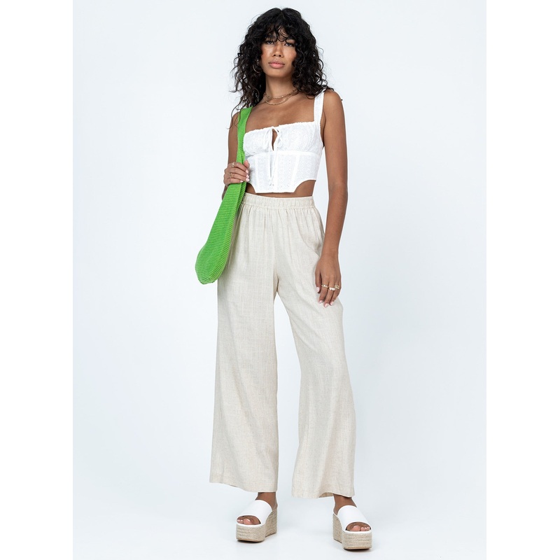 Louis Linen Blend Pants Beige