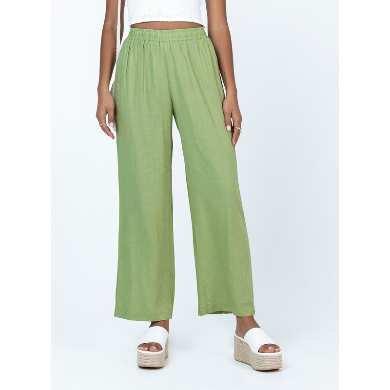 Louis Linen Blend Pants Light Green