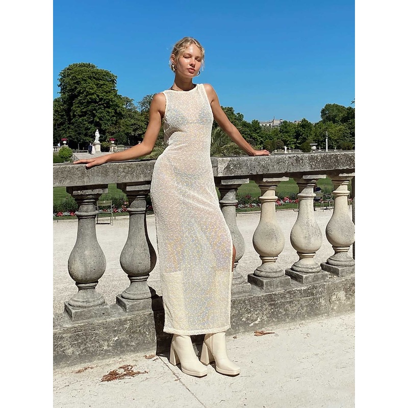Performer Knit Maxi Dress Cream